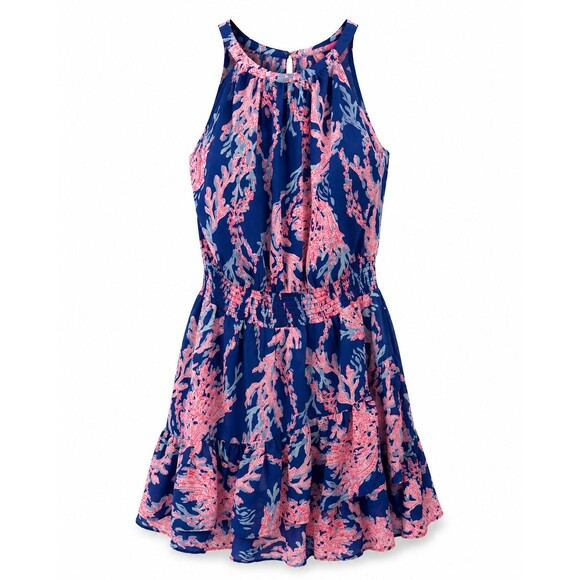 Lilly Pulitzer Dresses & Skirts - Lilly Pulitzer Pamelyn Dress Borealis Blue Womens 16 Swim On Over All Over Print